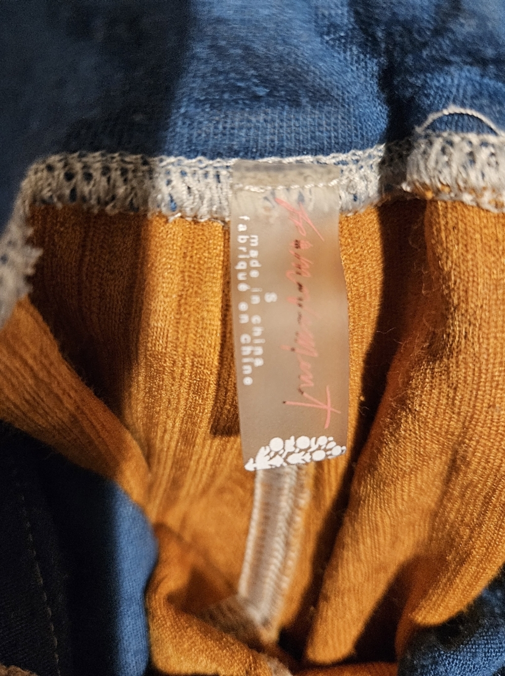 FP Movement Free People Making It Patchwork Joggers Blue Orange S - Picture 9 of 9